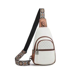 Crossbody Bags for Women 4-Pockets Sling Bag Fanny Pack Chest Purse Backpack Cas
